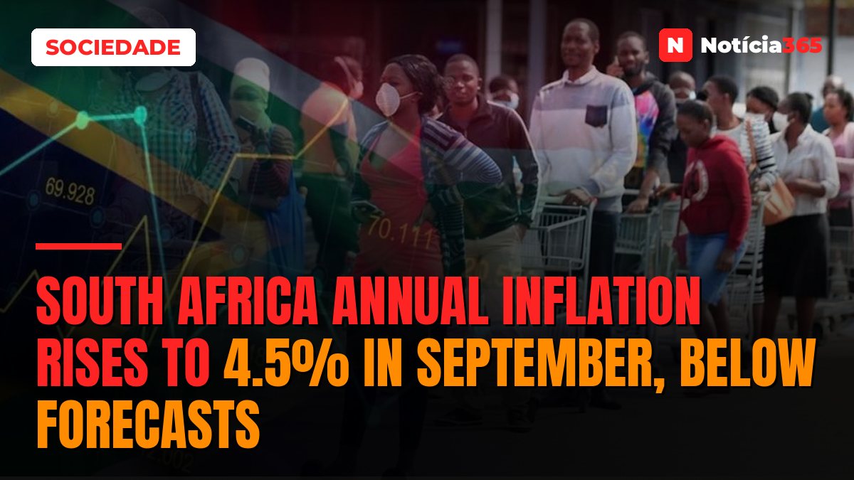 South Africa Annual Inflation Rises to 4.5% in September, Below Forecasts