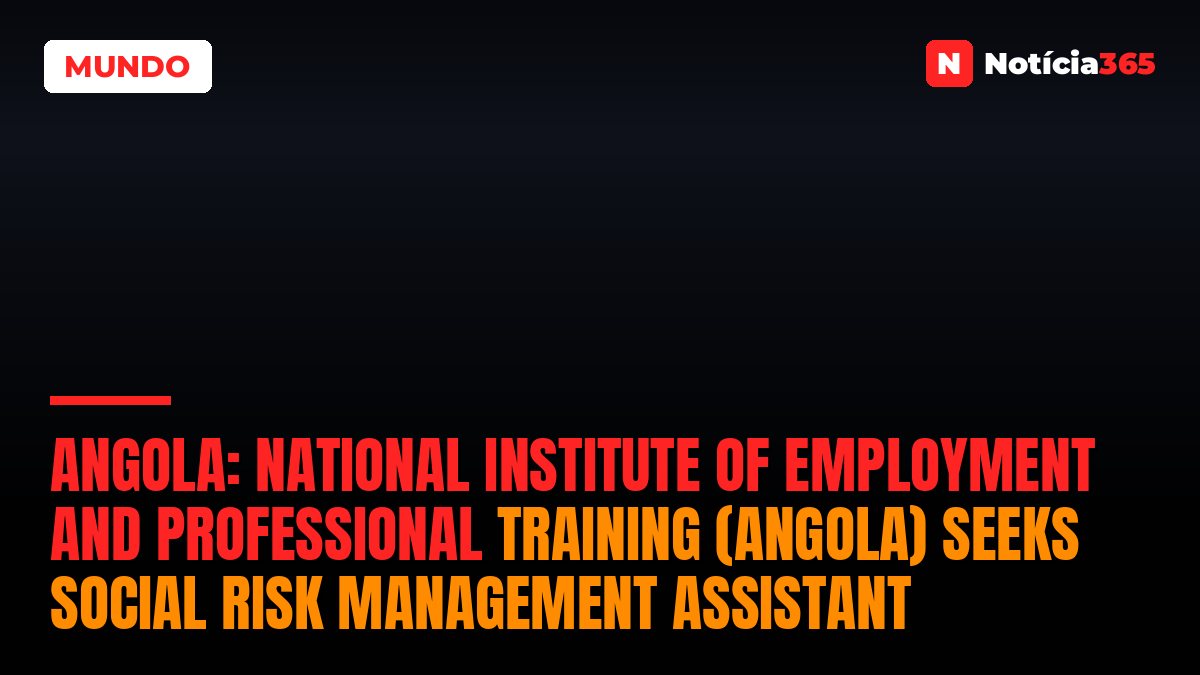 Angola: National Institute of Employment And Professional Training (Angola) Seeks Social Risk Management Assistant