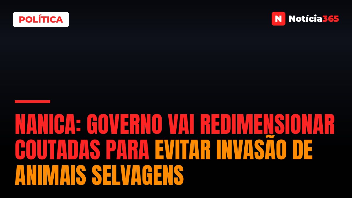 NANICA: GOVERNO VAI REDIMENSIONAR COUTADAS PARA EVITAR INVASÃO DE ANIMAIS SELVAGENS