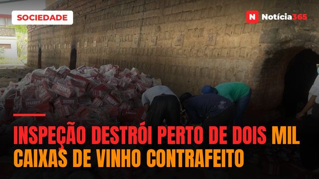 Inspeção destrói perto de dois mil caixas de vinho contrafeito