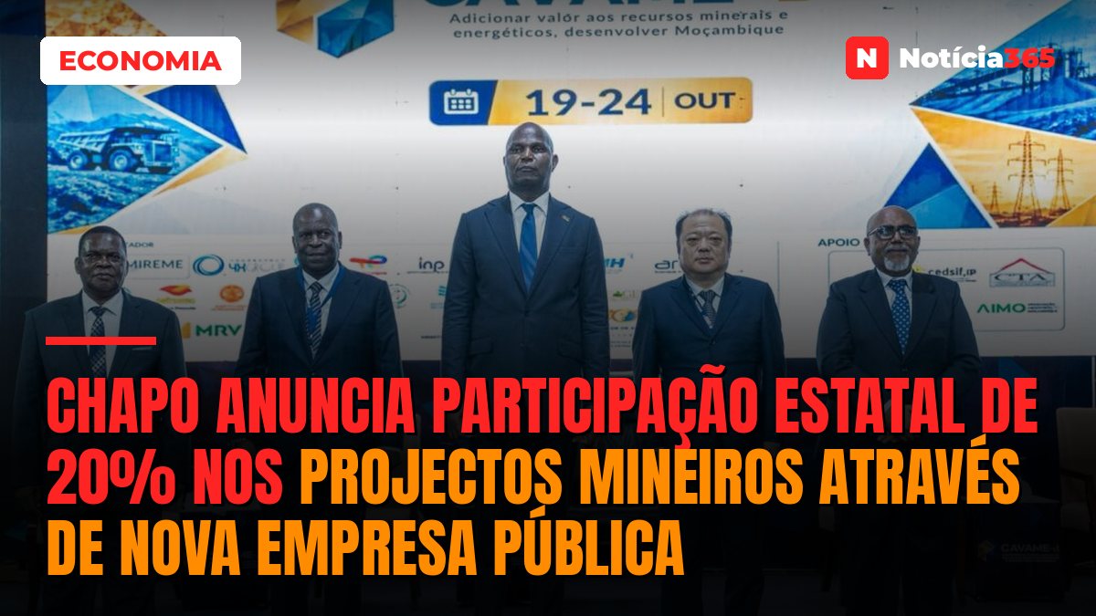 Chapo anuncia participação estatal de 20% nos projectos mineiros através de nova empresa pública