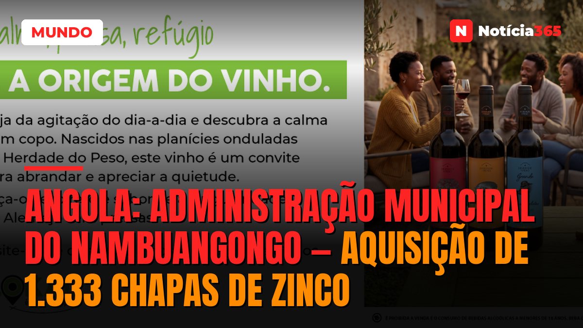 Angola: Administração Municipal do Nambuangongo — Aquisição de 1.333 Chapas de Zinco