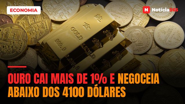 Ouro Cai Mais de 1% e Negoceia Abaixo Dos 4100 Dólares