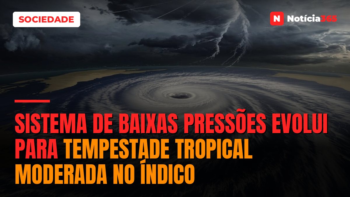 Sistema de baixas pressões evolui para tempestade tropical moderada no Índico