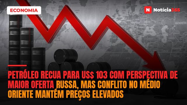 Petróleo Recua Para US$ 103 Com Perspectiva de Maior Oferta Russa, Mas Conflito no Médio Oriente Mantém Preços Elevados