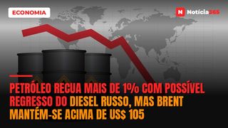 Petróleo Recua Mais de 1% Com Possível Regresso do Diesel Russo, Mas Brent Mantém-se Acima de US$ 105