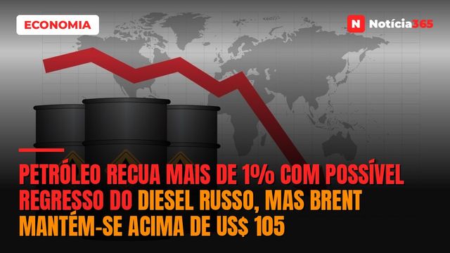 Petróleo Recua Mais de 1% Com Possível Regresso do Diesel Russo, Mas Brent Mantém-se Acima de US$ 105