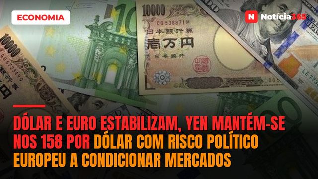 Dólar e Euro Estabilizam, Yen Mantém-se nos 158 Por Dólar Com Risco Político Europeu a Condicionar Mercados