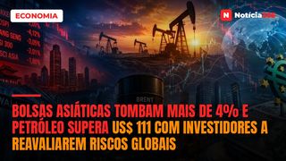 Bolsas Asiáticas Tombam Mais de 4% e Petróleo Supera US$ 111 Com Investidores a Reavaliarem Riscos Globais