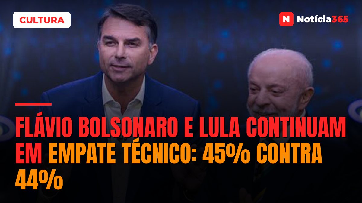 Flávio Bolsonaro e Lula continuam em empate técnico: 45% contra 44%