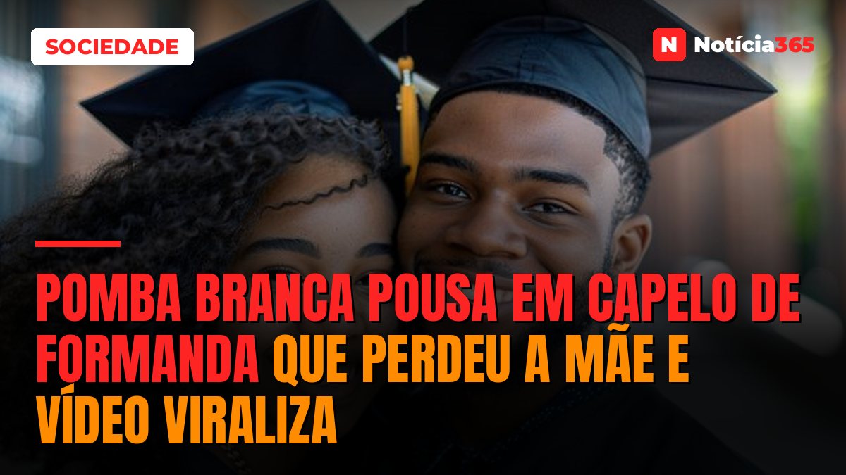 Pomba branca pousa em capelo de formanda que perdeu a mãe e vídeo viraliza