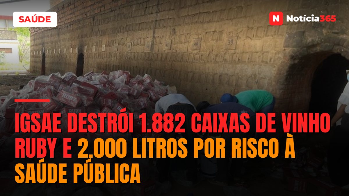IGSAE destrói 1.882 caixas de vinho Ruby e 2.000 litros por risco à saúde pública