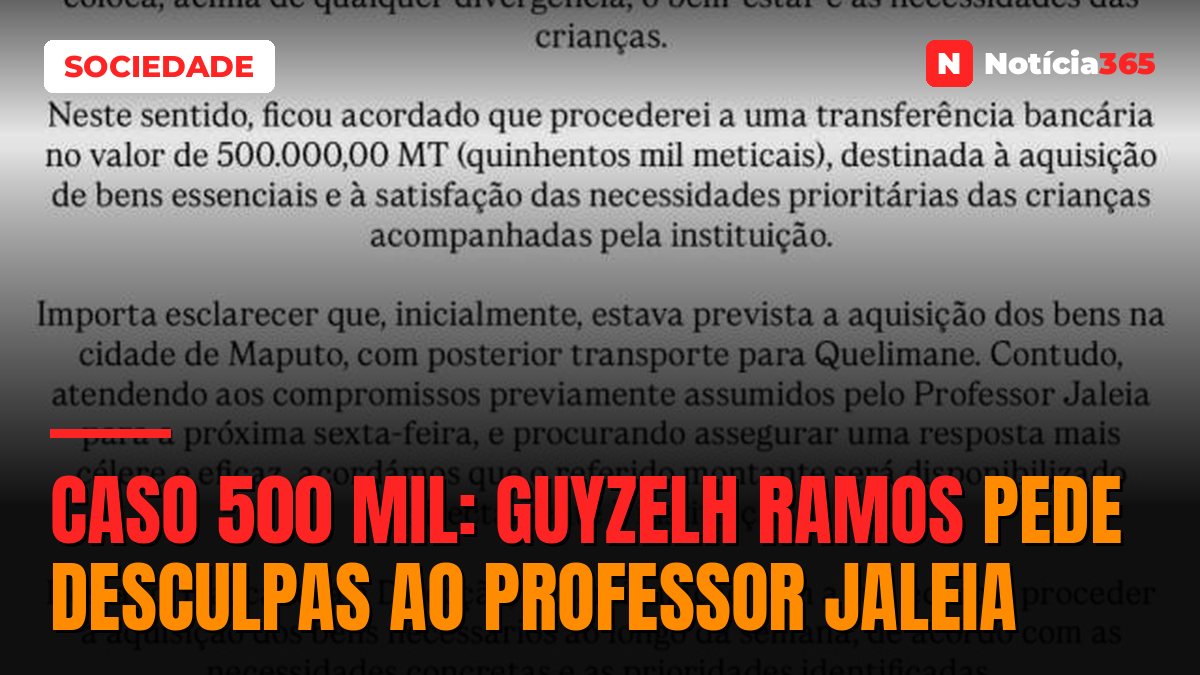 Caso 500 Mil: Guyzelh Ramos pede desculpas ao professor Jaleia