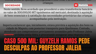 Caso 500 Mil: Guyzelh Ramos pede desculpas ao professor Jaleia