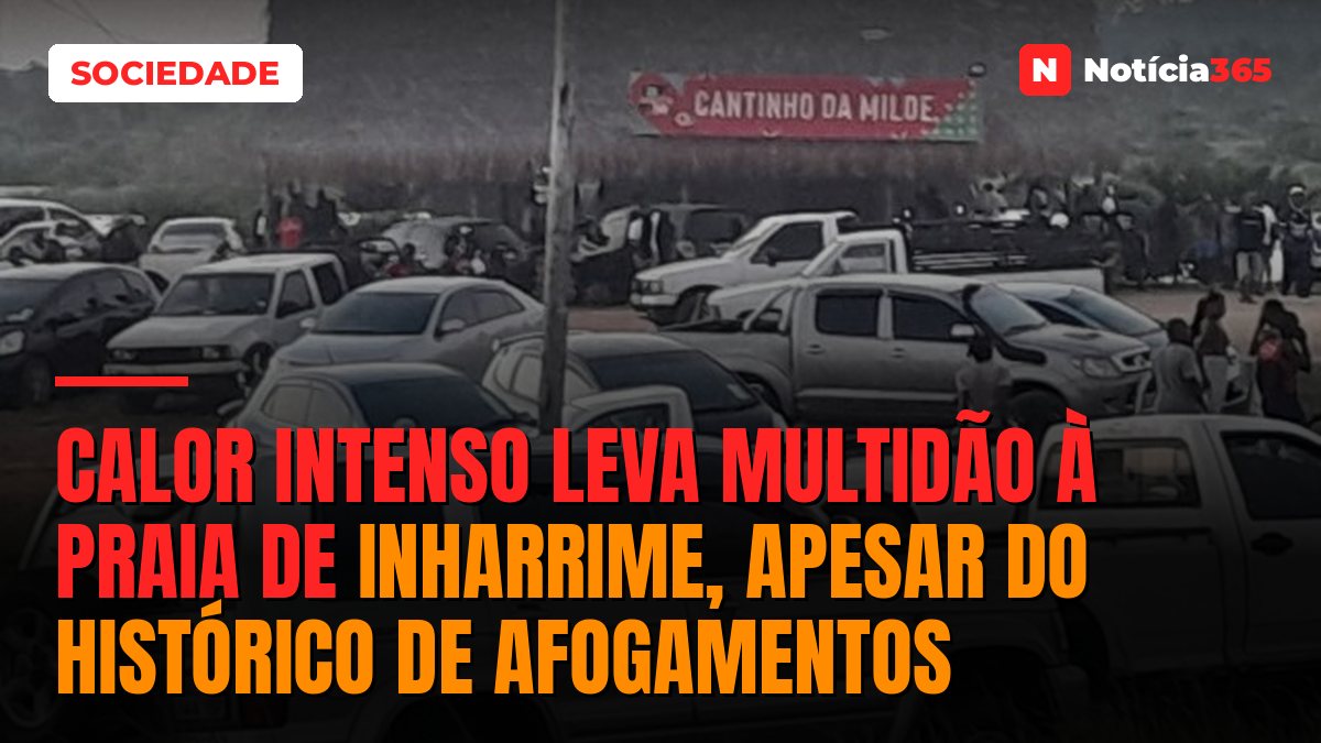 Calor intenso leva multidão à praia de Inharrime, apesar do histórico de afogamentos