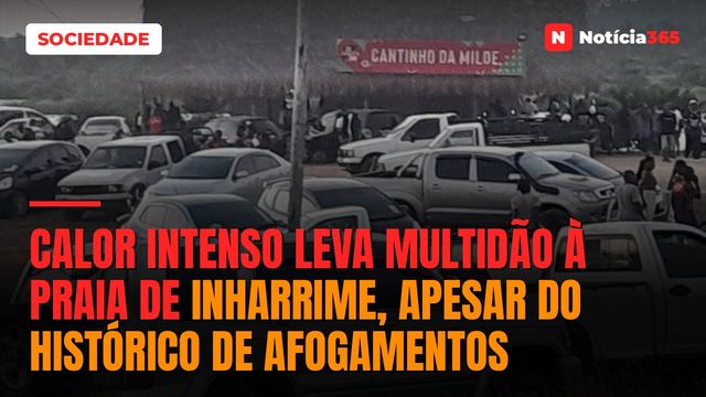 Calor intenso leva multidão à praia de Inharrime, apesar do histórico de afogamentos